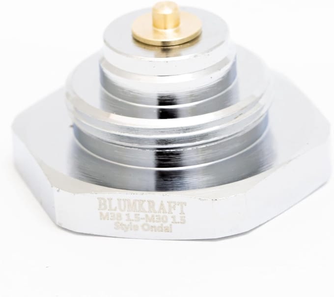 Radiatoradapter - Ventiel adapter - Verwarming aanpassen - Ondal naar M30 - M38 x 15 - Chroom