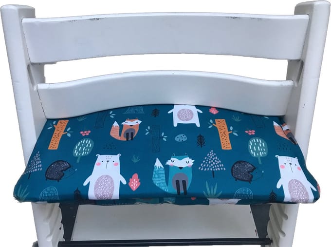 Geplastificeerd zitkussen voor de Tripp Trapp kinderstoel van Stokke - Forest Petrol