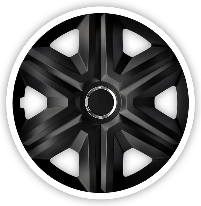 NRM FAST LUX - wieldoppen 14" - Set van 4 stuks - Wit en zwart