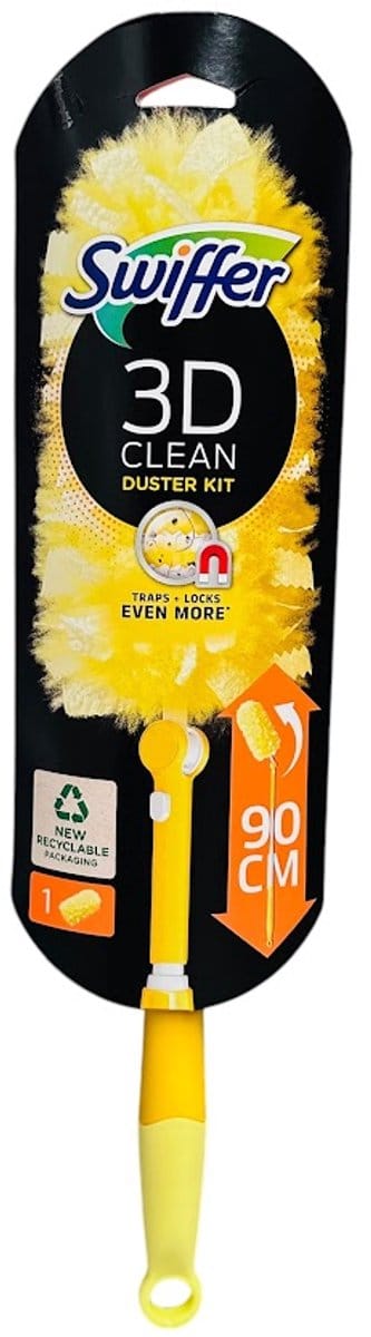 Swiffer Duster kit 3D Clean, met 1 stoefdoekje, op blister 9 stuks