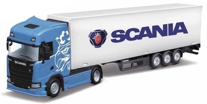 Bburago Scania S730 - Modelauto - Schaal 1:43 - Blauw/Wit