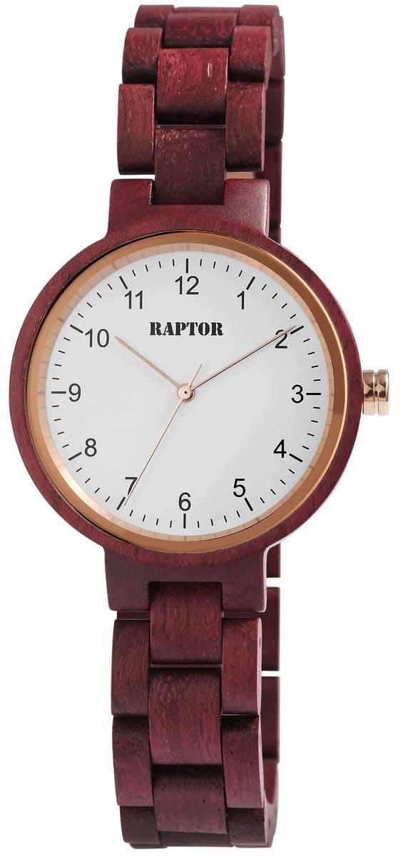 Raptor Dameshorloge walnotenhout Sherin, Mineralglas