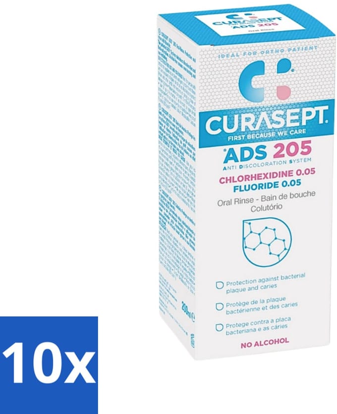 Curasept Mondspoeling 0,05% CHX 200 ml - Bulkverpakking - 10 stuks