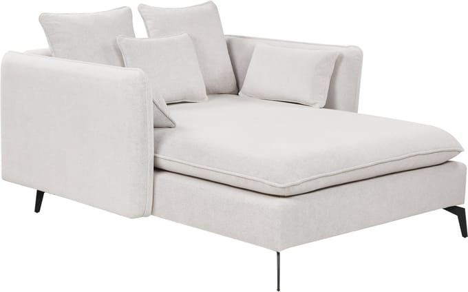 BELIANI CHARMES - Chaise Longue - Lichtbeige - Polyester