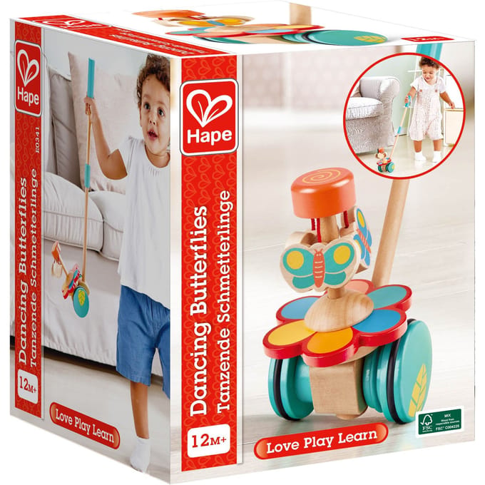 Hape Dansende Vlinders Loopwagen - Trekloper voor peuters vanaf 12 maanden