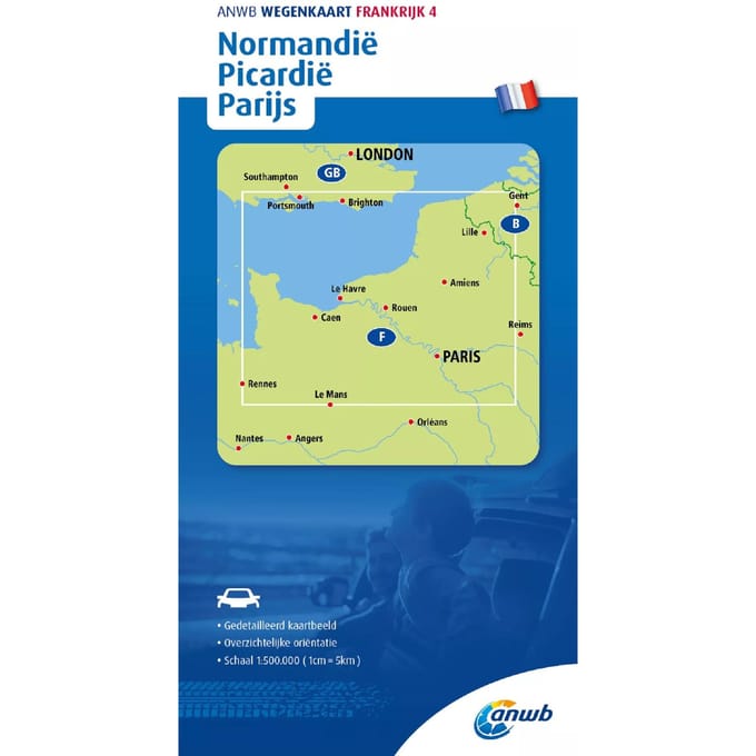ANWB Wegenkaart Normandie, Picardie, Parijs