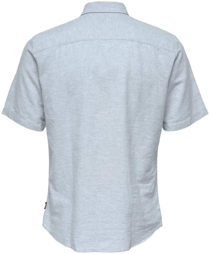 Only & Sons Overhemd Onscaiden Ss Solid Linen Shirt Noos 22009885 Cashmere Blue Mannen Maat - XXL