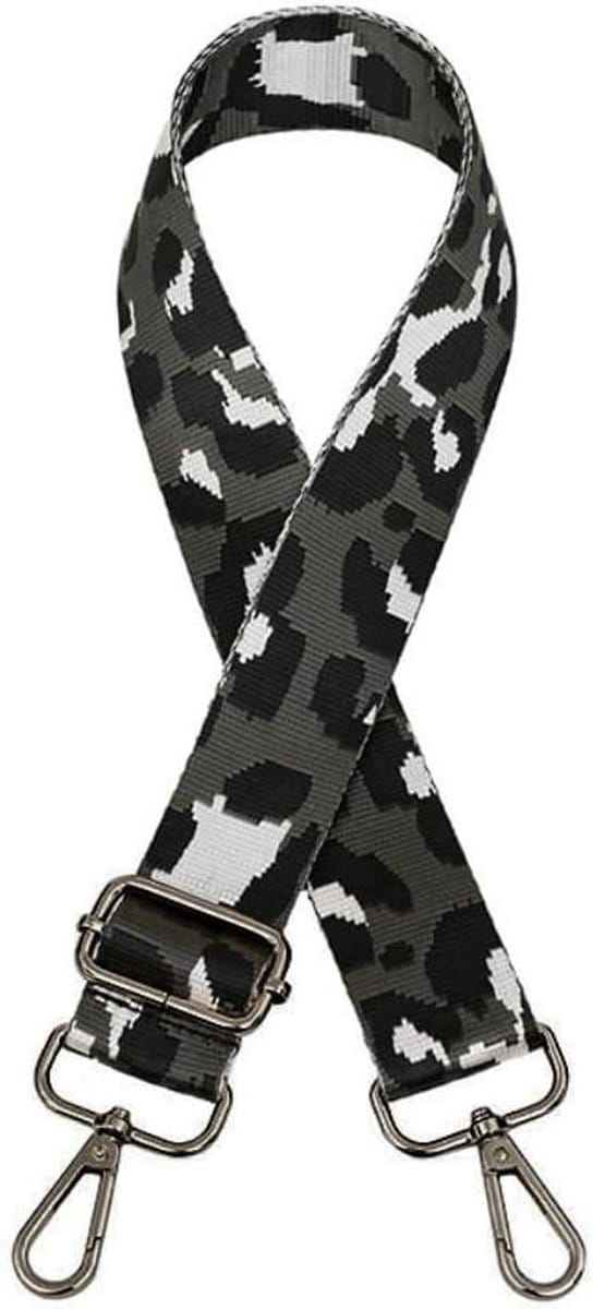 Schouderband Tas - Verstelbare Riem - Bagage Dragen - Leopard Patroon - 75-130 cm - Wit Bruin