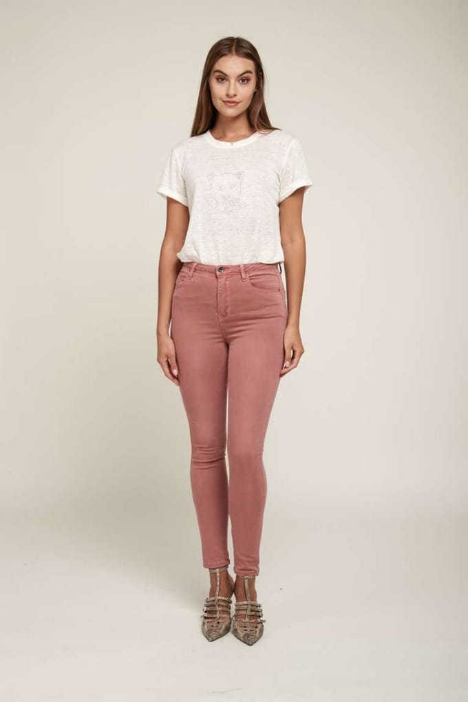 Broek Toxik3 hoge taille oud-roze