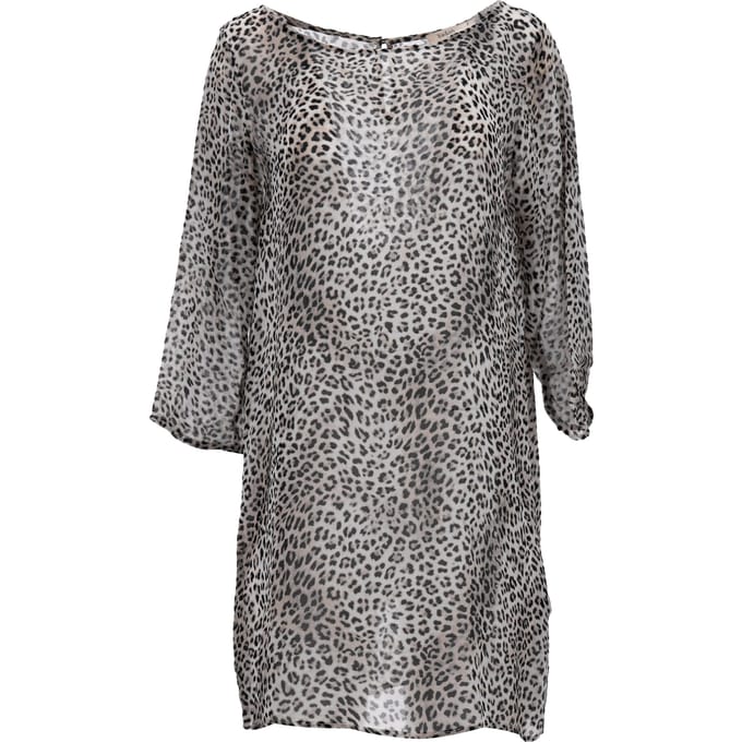 Ba&Sh mini-jurk met luipaardprint in bruine viscose