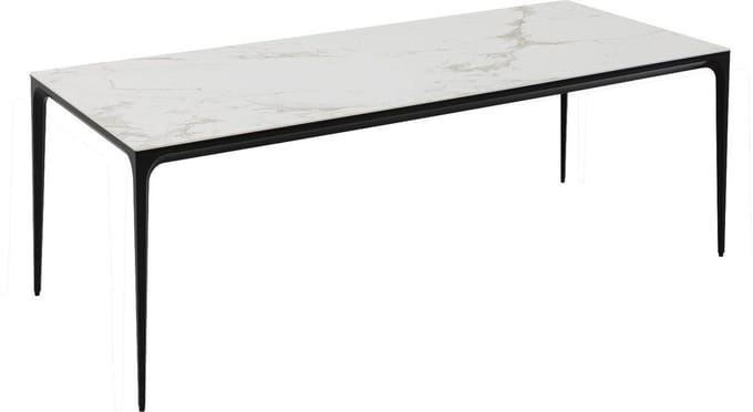Goossens Eettafel Mundi - Keramiek - wit - 220 x 74 x 100 cm