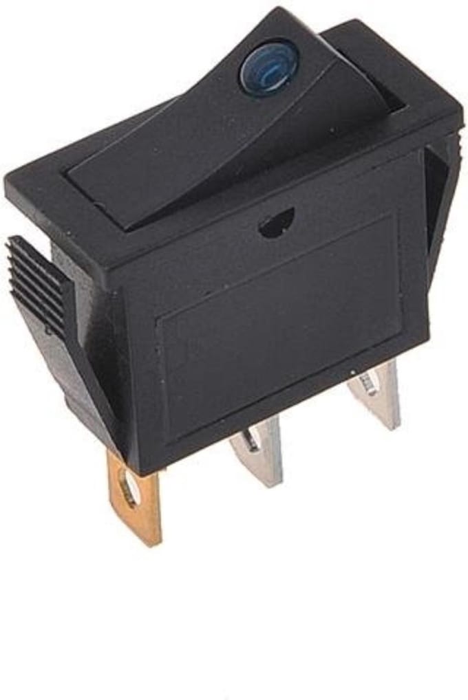 ProPlus Wipschakelaar LED - 10 x 25 mm - 12/24V - Max. 10A - Blauw
