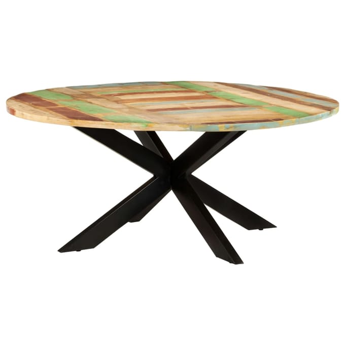 vidaXL - Eettafel - rond - 175x75 - cm - massief - gerecycled - hout