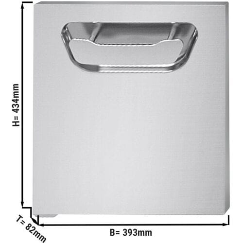 GGM Gastro Unterbau Tür - 400mm - Anschlag Links Zilver