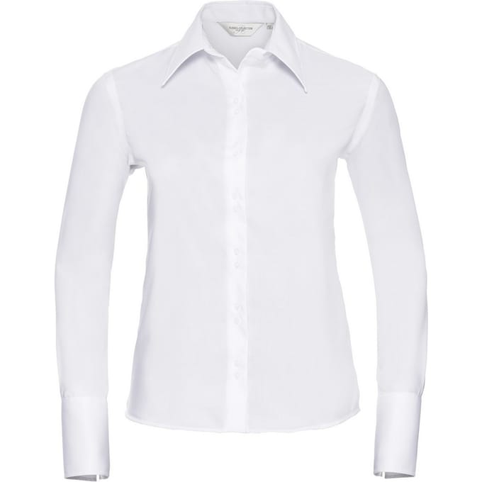 Russell Collection Dames/Dames Ultimate Non-Iron Shirt met Lange Mouwen (Wit)