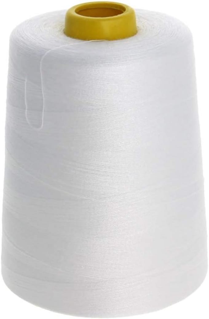 Wit Polyester Naaigaren Set - 2 Kegels Sterk Garen voor Naaimachine & Handwerk | 2 x 7315 Meter