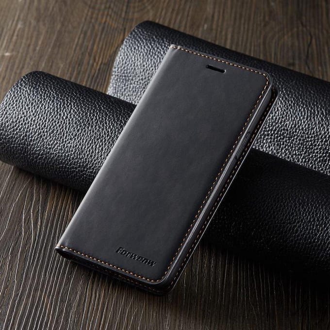 BukkitBow - Leather Case - Kunstleer - Card Case - Hoesje voor iPhone 11 – Zwart