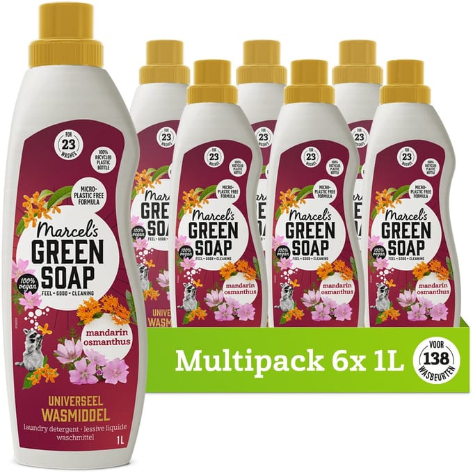 Marcel's Green Soap Universeel Wasmiddel - Mandarin & Osmanthus - 6 x 1 liter - 138 wasbeurten