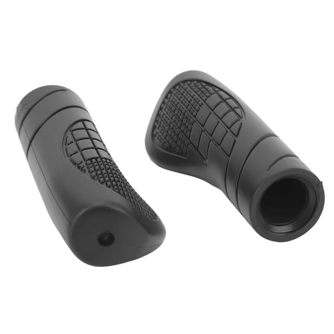1 Paar Fiets Handvatten Plastic Antislip Schokabsorberende Stuurhandvatten Voor Mountainbiken black