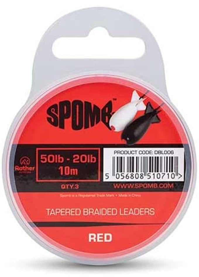 Fox Spomb Tapered Braided Leaders 3 pcs 50LB-20LB - Maat : Red