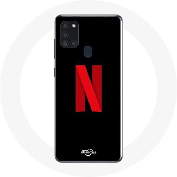 Coque de protection - Maniacase - Galaxy A21S - Logo Netflix - Souple - Protection chocs noir