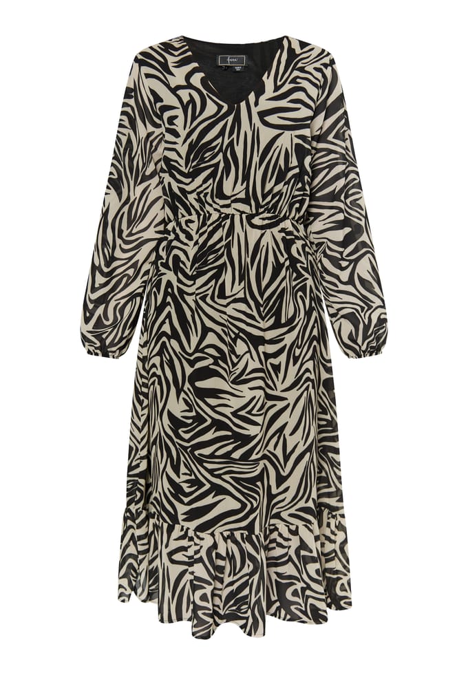 Faina Jurkje met zebraprint Dames beige/ zwart