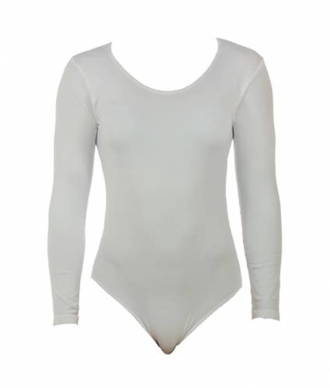 J&C body lange mouw microfiber 6889 - Bodysuit dames - Ronde hals - Wit / L/XL