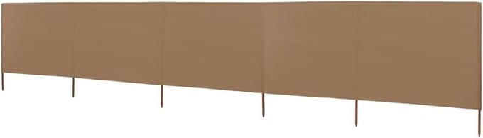 Windscherm - Privacy scherm - Buiten Zitten - 6 Paal Ontwerp - 600 x 120 cm - Taupe