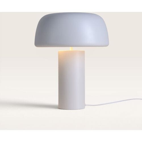 LUSENZ Voryn - Witte Tafellamp 40 cm - Dressoir lamp - Industrieel design - E27 fitting - Mat wit gecoat metaal - Met aan/uit-schakelaar