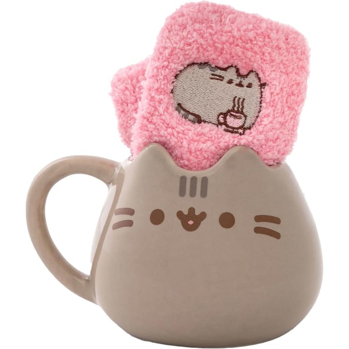 Pusheen 3D Gezicht Mok en Sokken Set One Size bruin