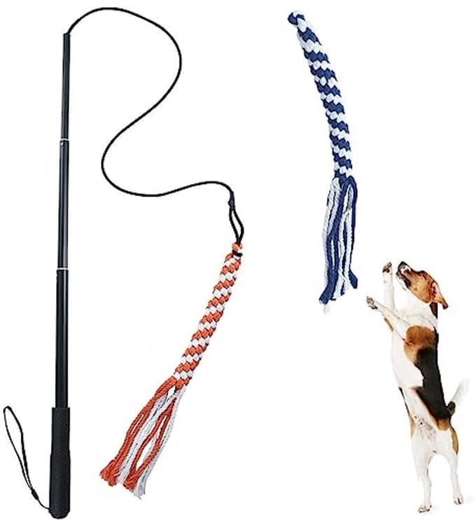 Flirt Pole voor honden - Uitschuifbare Interactieve Teaser Stok voor Honden met Kauwtouw