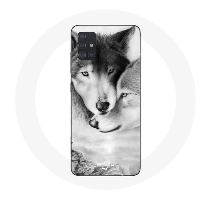 Hoesje voor Samsung Galaxy A71 Wolf Duo dieren
