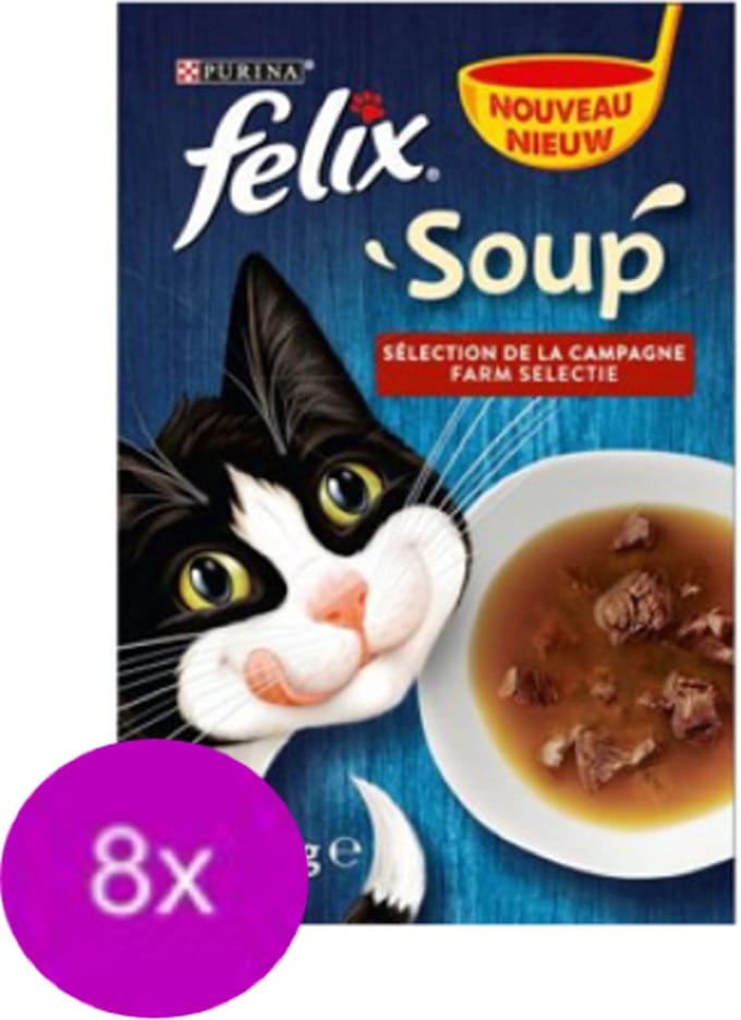 8x Felix - Countryside Selectie - Kattensoep - 6x48g