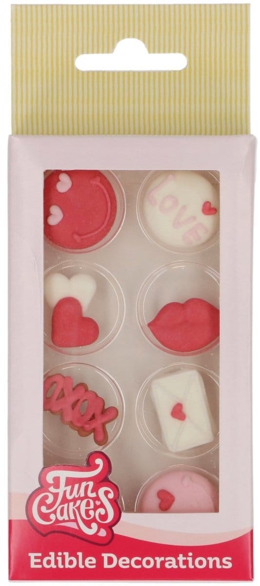 FunCakes Suikerdecoraties - Love - Set/8 - Eetbare Taartdecoratie