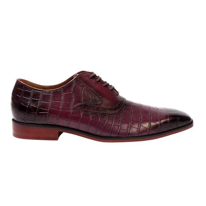 Giorgio Oxford-schoenen voor heren van Croc-volnerfleer (Maroon)