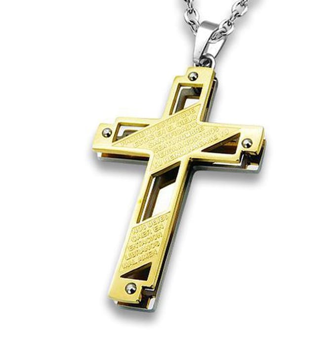 Amanto Ketting Andre G - 316L Staal - Kruis - 55x34mm - 60cm