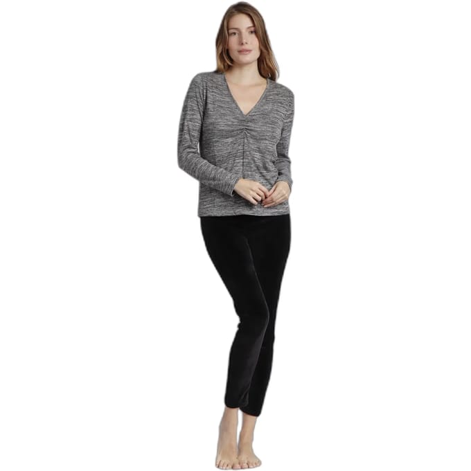 Dames lange mouwen T-shirt met knoop warm Admas