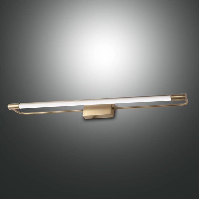 Fabas Luce LED wandlamp Rapallo, messing, IP44, 80 cm