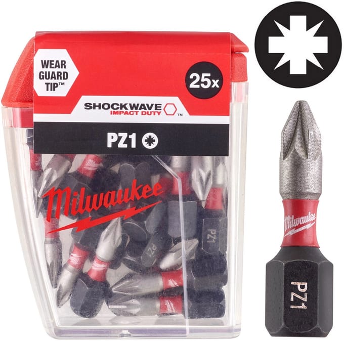 Milwaukee Shockwave Impact Duty™ schroefbits CD Tic Tac PZ1 x 25 mm (25 stuks) - 10 stuks - 4932430861