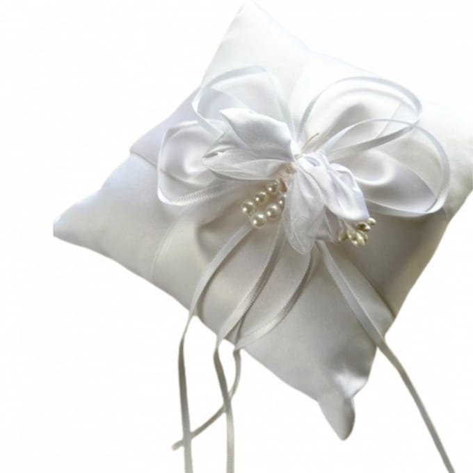 Ringenkussen- 15 x 15 cm- Wit - Charme Bijoux