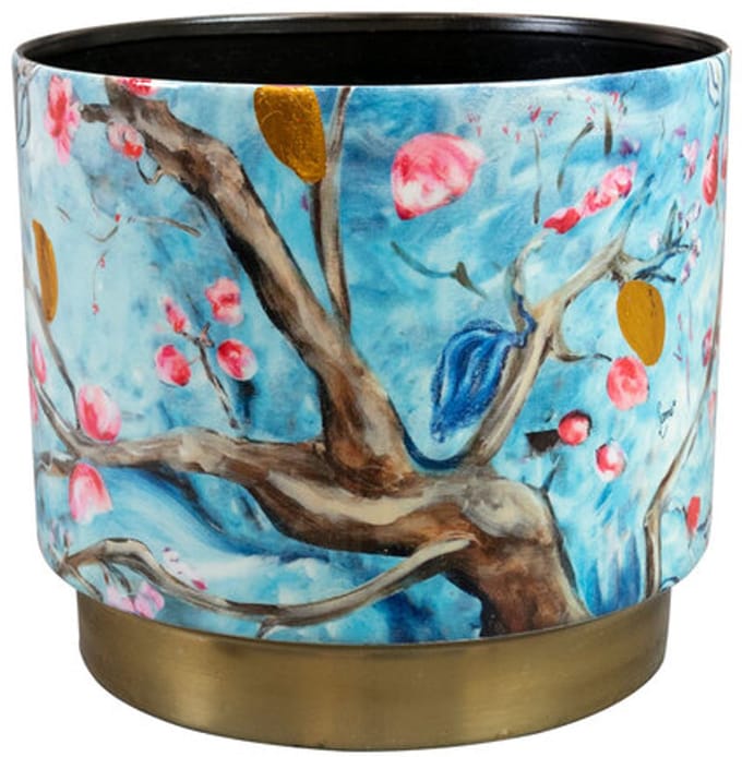 Ter Steege Bloempot "Blossom Blue" Metaal Multicolour D 18 cm H 16 cm