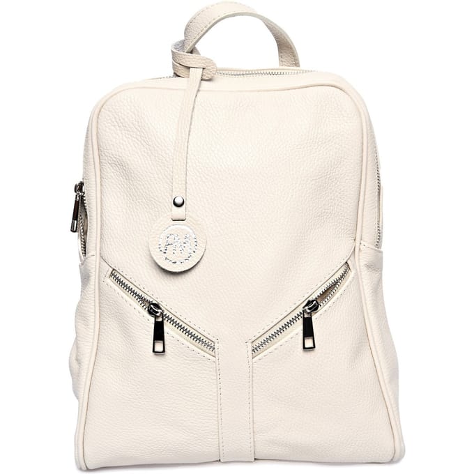 Roberta M Beige Rundleer Tas