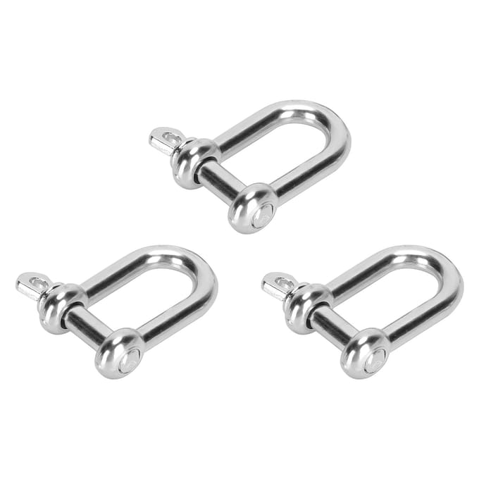 3 stuks U-vormige sluiting zinklegering D-ring sluiting boeisluiting voor paracord armband platte kop white