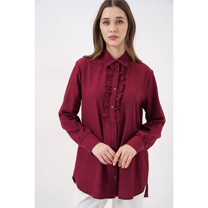 Rimpel Detail Textuur Shirt