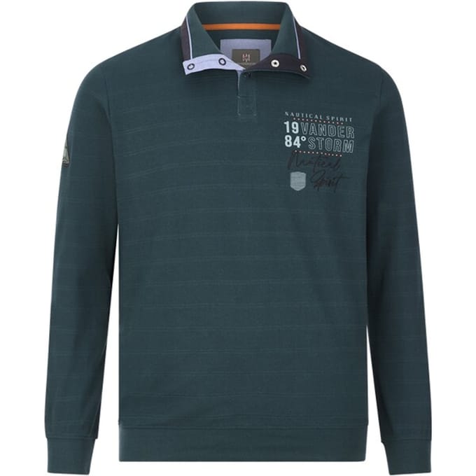 Jan Vanderstorm herren Sweatshirt - 64/66 - petrol - Plus Size