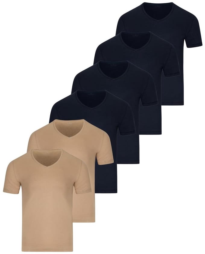 RAGMAN Heren onder t-shirts 6 pack Basic