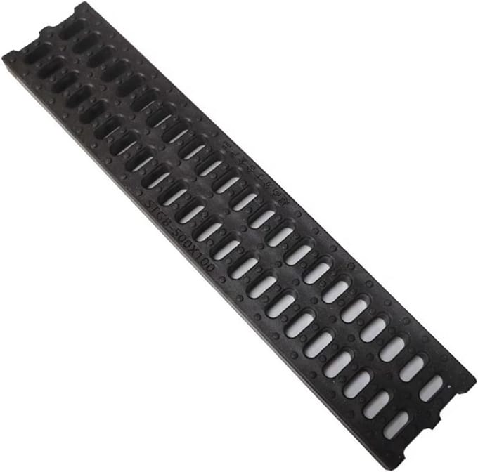 Afvoergoot met rooster 10cm breed HDPE voor terras en oprit