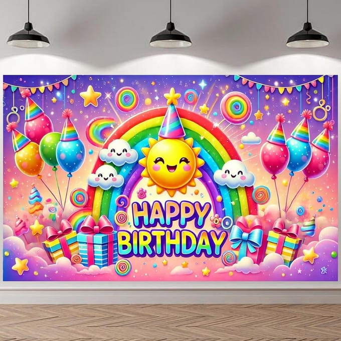 Verjaardagsbanner - Happy Birthday - Herbruikbare Polyester 110x180 cm