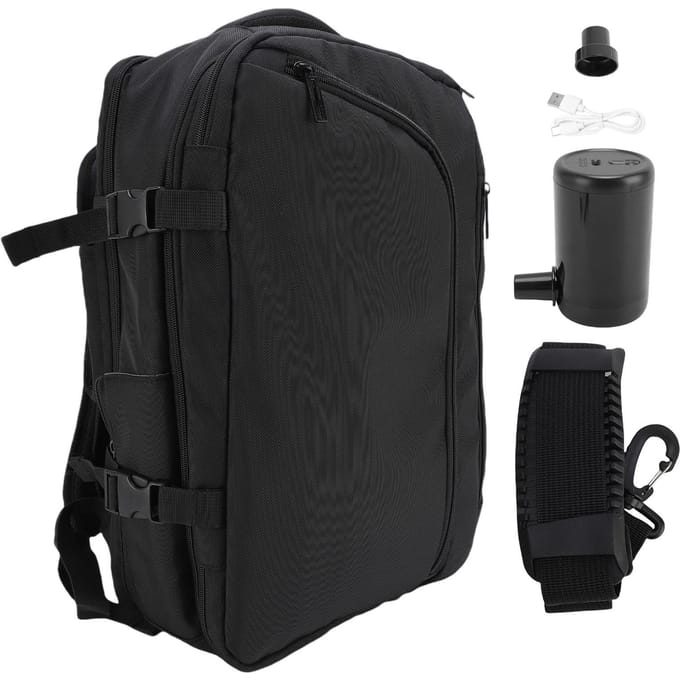 Sac à dos multifonctionnel avec pompe Extensible 36 à 55L Grande capacité Séparation sec humide Vide black