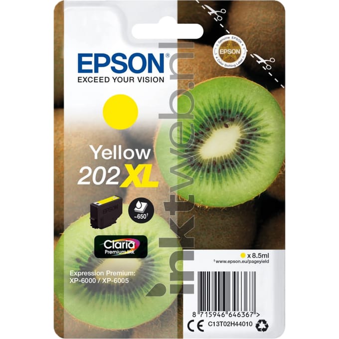 Epson Inktcartridge 202XL (C13T02H44010) Geel Hoge capaciteit